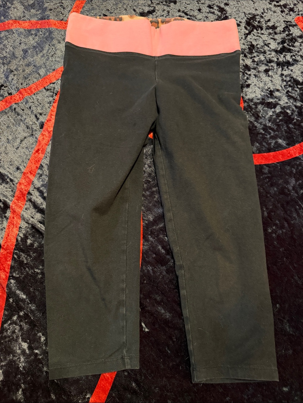 Victoria's Secret PINK Black Leggings with Pink Waistband
